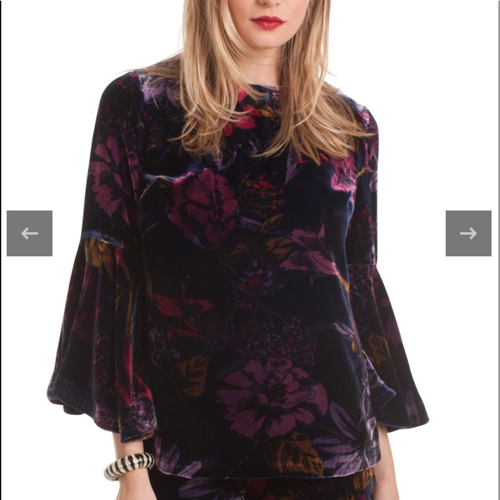Trina Turk “Astral” velvet top. Sz M - NWT